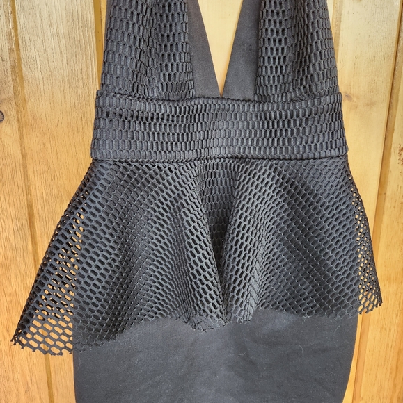 LUXXEL Black Peplum Mini Dress, Size S - Picture 7 of 9